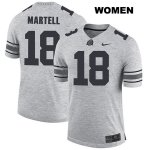 Women's NCAA Ohio State Buckeyes Tate Martell #18 College Stitched Authentic Nike Gray Football Jersey MP20P17GB